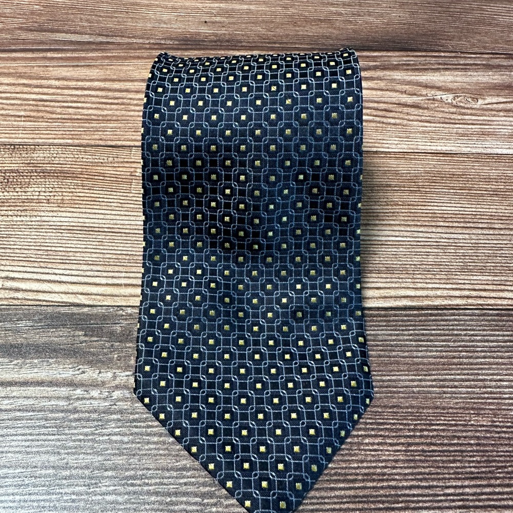 Daniel Cremieux Geometric Black and Gold Tie